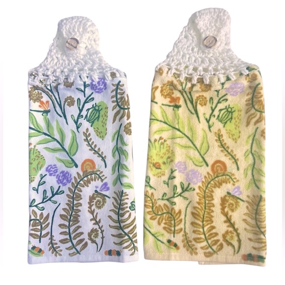 Hand Crafted Other - Hand Crafted Colorful Dragonflies Floral Hanging Hand Towels Crochet Top